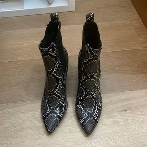 Steve Madden snake skin pointed toe booties. 8